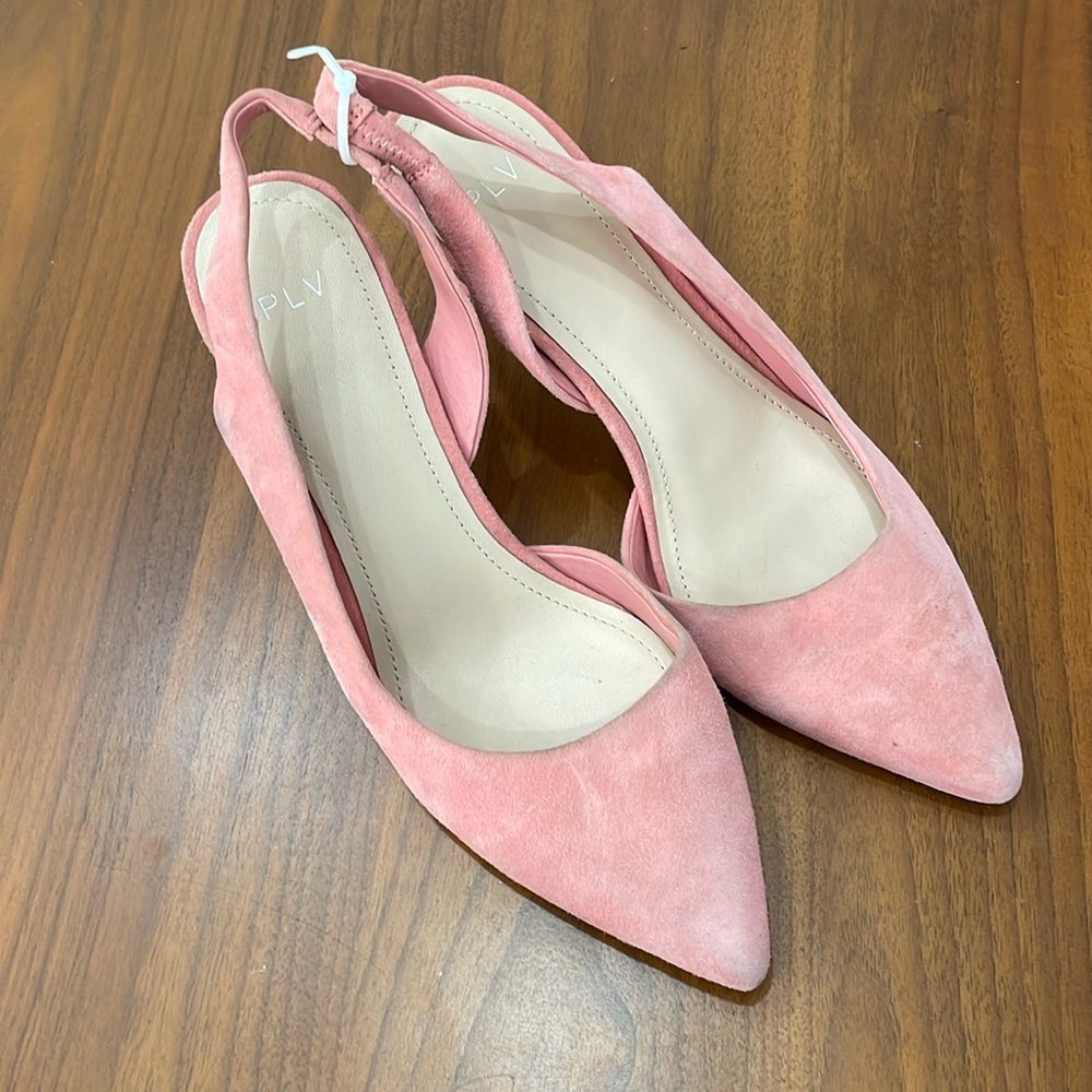 PLV Women's Pointed Toe D'orsay Pump Size US 7.5 In Blush Pink